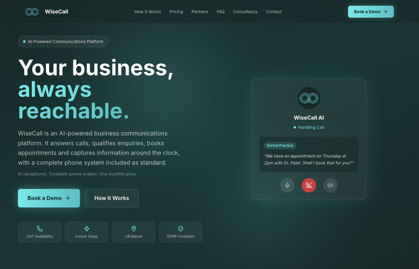 WiseCall: AI business communications platform